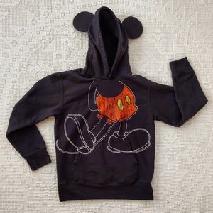 Mickey Mouse Hoodie w/ Ears Black Kangaroo Pocket